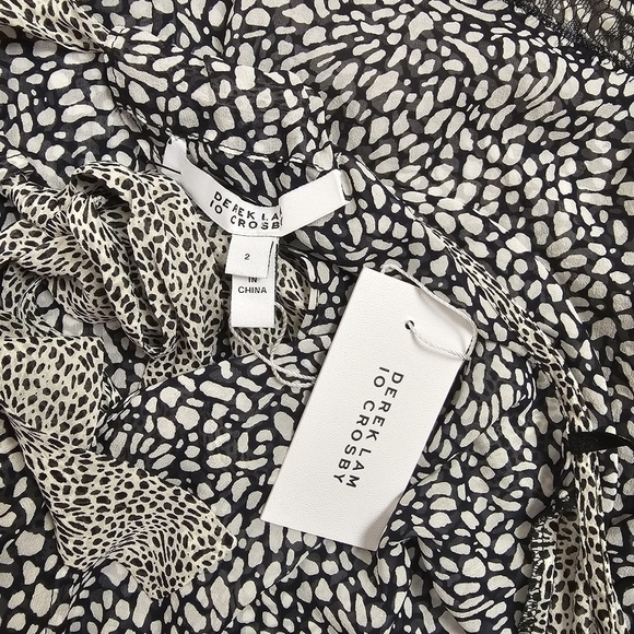 Tuckernuck Derek Lam 10 Crosby 100% Silk Cold Shoulder Halter Blouse in 2 NWT - Picture 10 of 11